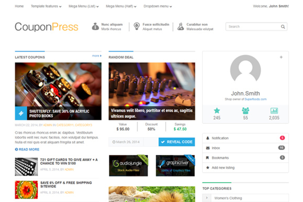 CouponPress [HTML], a HTML Template by Theme :: Kiwi (Photo 2 of 5)