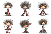 Whimsical Black Afro Girl Clipart, an Illustration by Designking (Thumbnail 3 of 7)