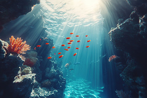 Exploring vibrant underwater coral reefs filled with colorful fish and stunning, a Photo by AlyaAnd