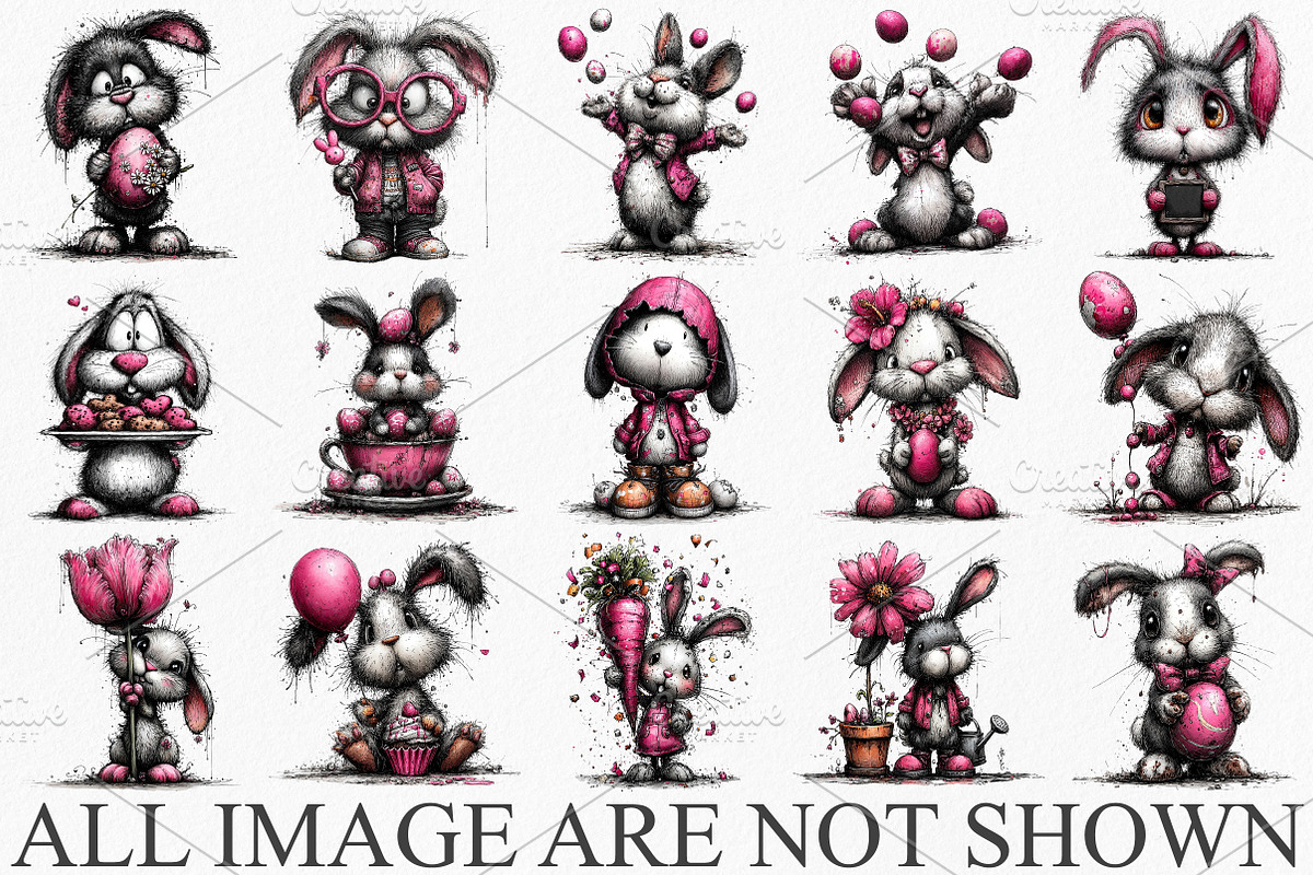 Whimsical Easter Rabbit Clipart, an Illustration by Canvas Craft (Photo 3 of 6)