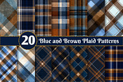 Blue and Brown Plaid Patterns, an Illustration by Dream Creation (Thumbnail 1 of 4)