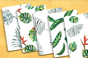 Tropical Leaves Watercolor, a Pattern Graphic by Planolla (Thumbnail 2 of 5)