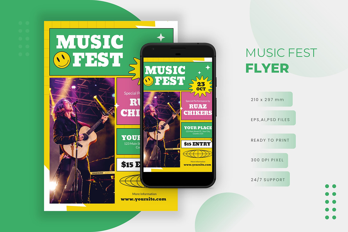 Music Fest - Flyer, a Print Template by VUNIRA (Photo 1 of 2)