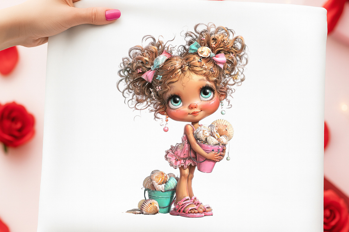 Whimsical Summer Beach Girl Clipart, an Illustration by Digital Artistic99 (Photo 10 of 11)