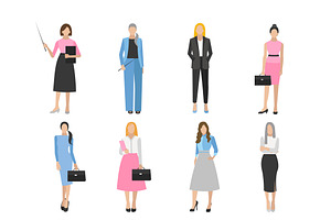 Women in elegant office clothes.