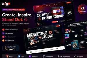 Arigo Agency Portfolio HTML Template, a HTML Template by Helenshop
