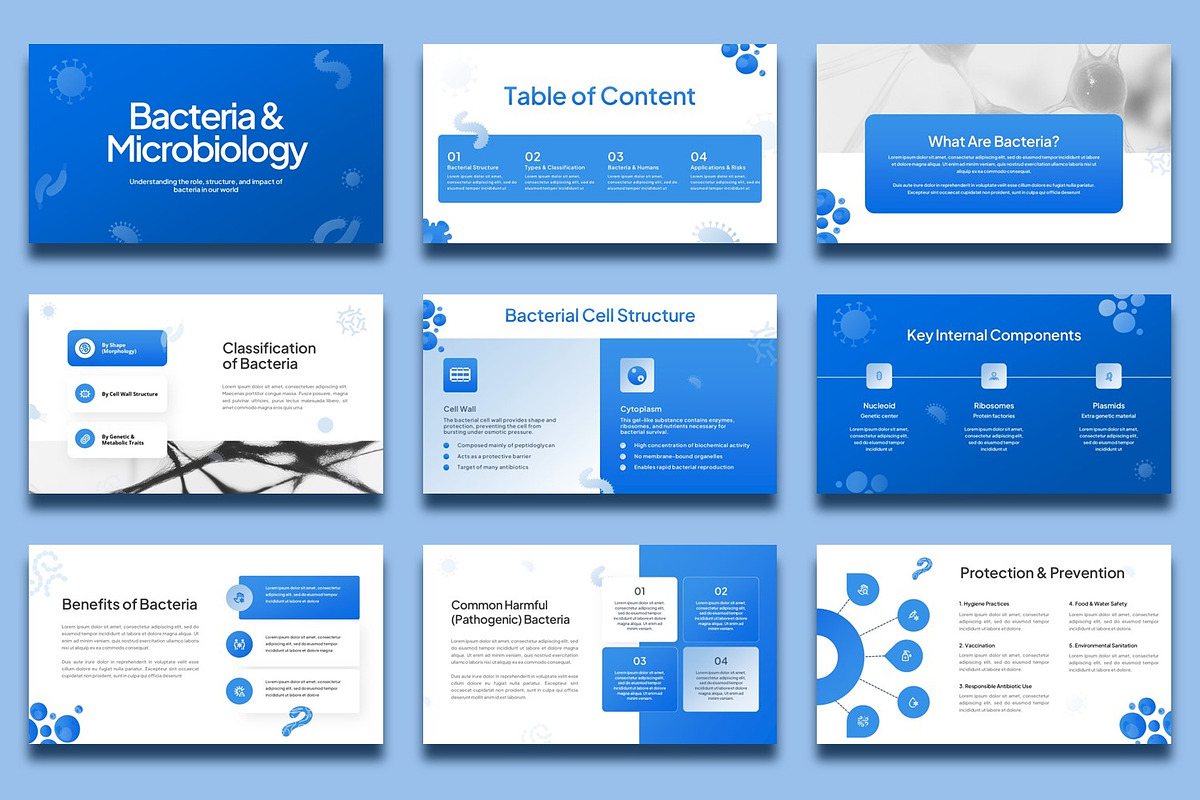 Bacteria Presentation Template, a Presentation Template by BumbleGraph Studio (Photo 3 of 5)