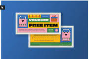 Retro Colorful Voucher, a Card Template by Neermana (Thumbnail 1 of 4)