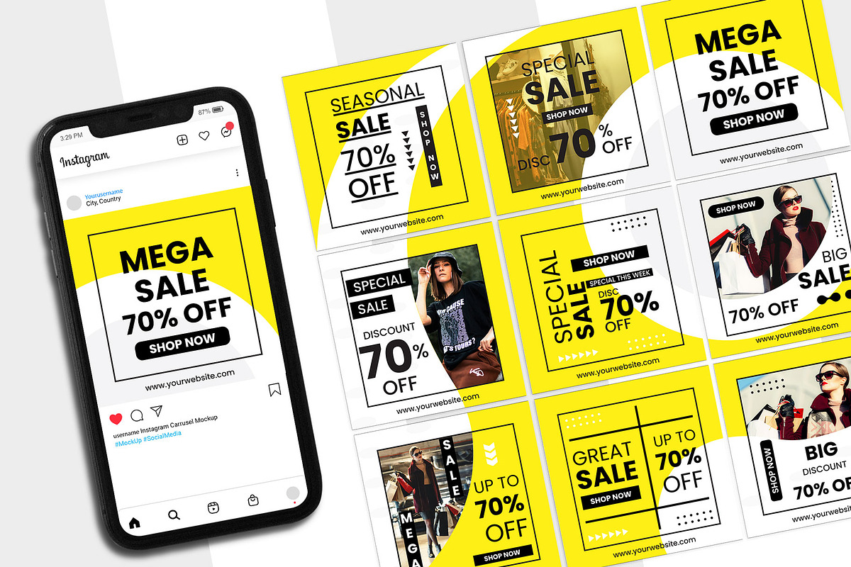 Sale Instagram Post Puzzle Template, a Social Media Template by Artnivora.Std