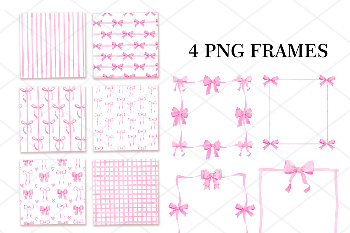Watercolor Pink Coquette Bow PNG, a Decorative Illustration by PatternPalette (Photo 5 of 5)