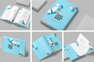 A4-A5 Hardcover Book Mockups, an Advertising Mockup by megostudi0