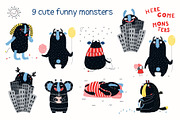Cute Monsters Kids Vector Graphics, an Animal Illustration by sceptical cactus (Thumbnail 2 of 8)
