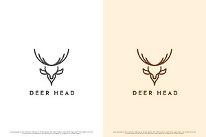 Deer Head Abstract Logo Design Icon, a Branding & Logo Template by Morvana Crew