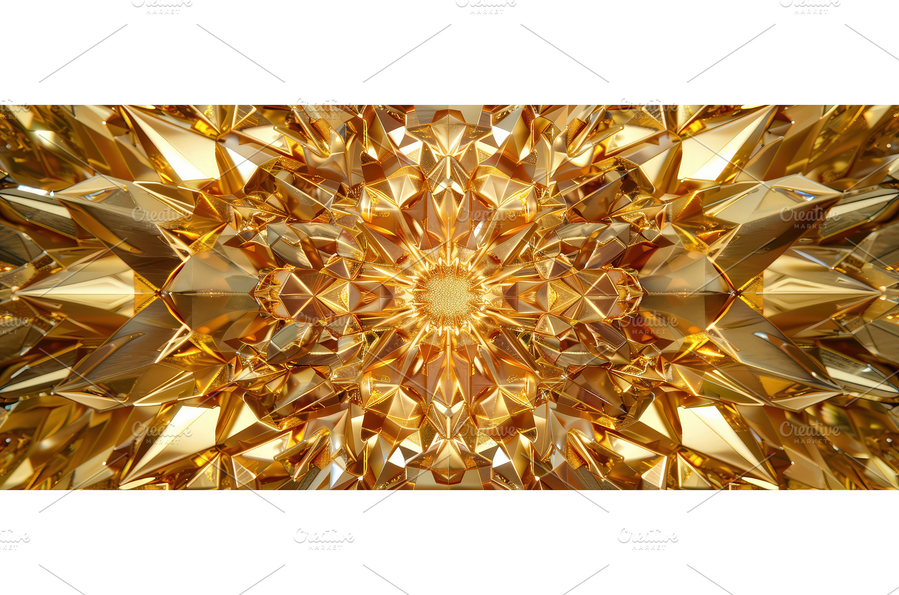 Golden geometric crystal tunnel, an Abstract Photo by piter.goskov