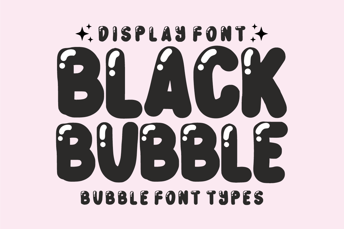 Black Bubble - Bubble Display Font, a Handwritten Font by KiddoGlyphs Studio (Photo 1 of 4)