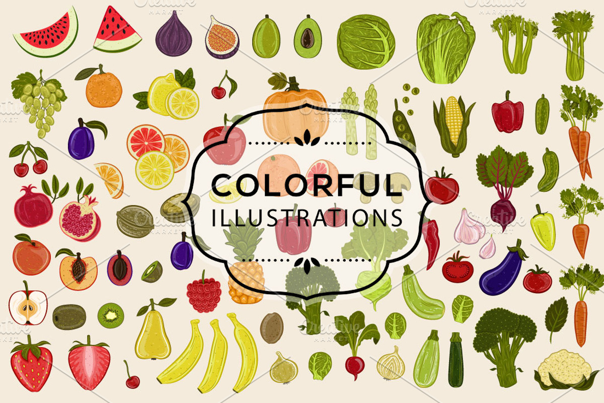 80% OFF Veggies And Fruits, a Food Illustration by Jean Balogh (Photo 2 of 4)
