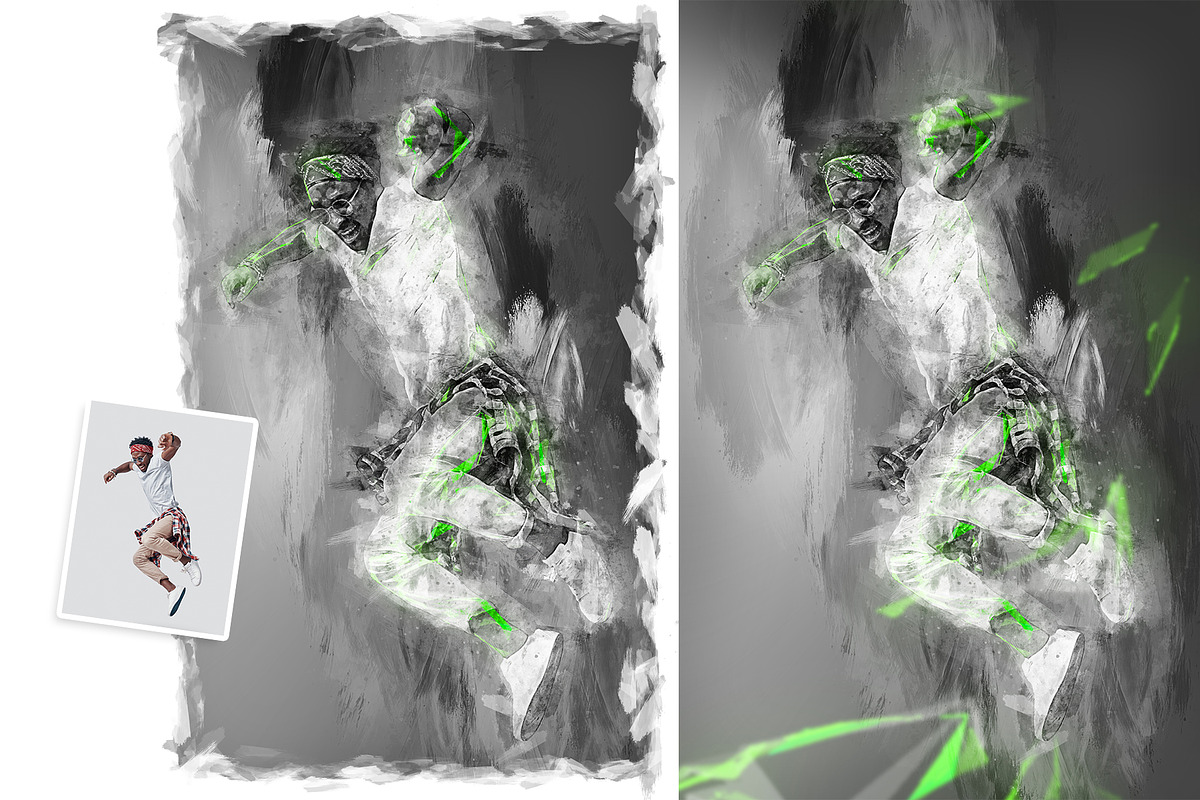 Digital brush art photoshop action, an Action Add-On by Shovajit (Photo 5 of 8)