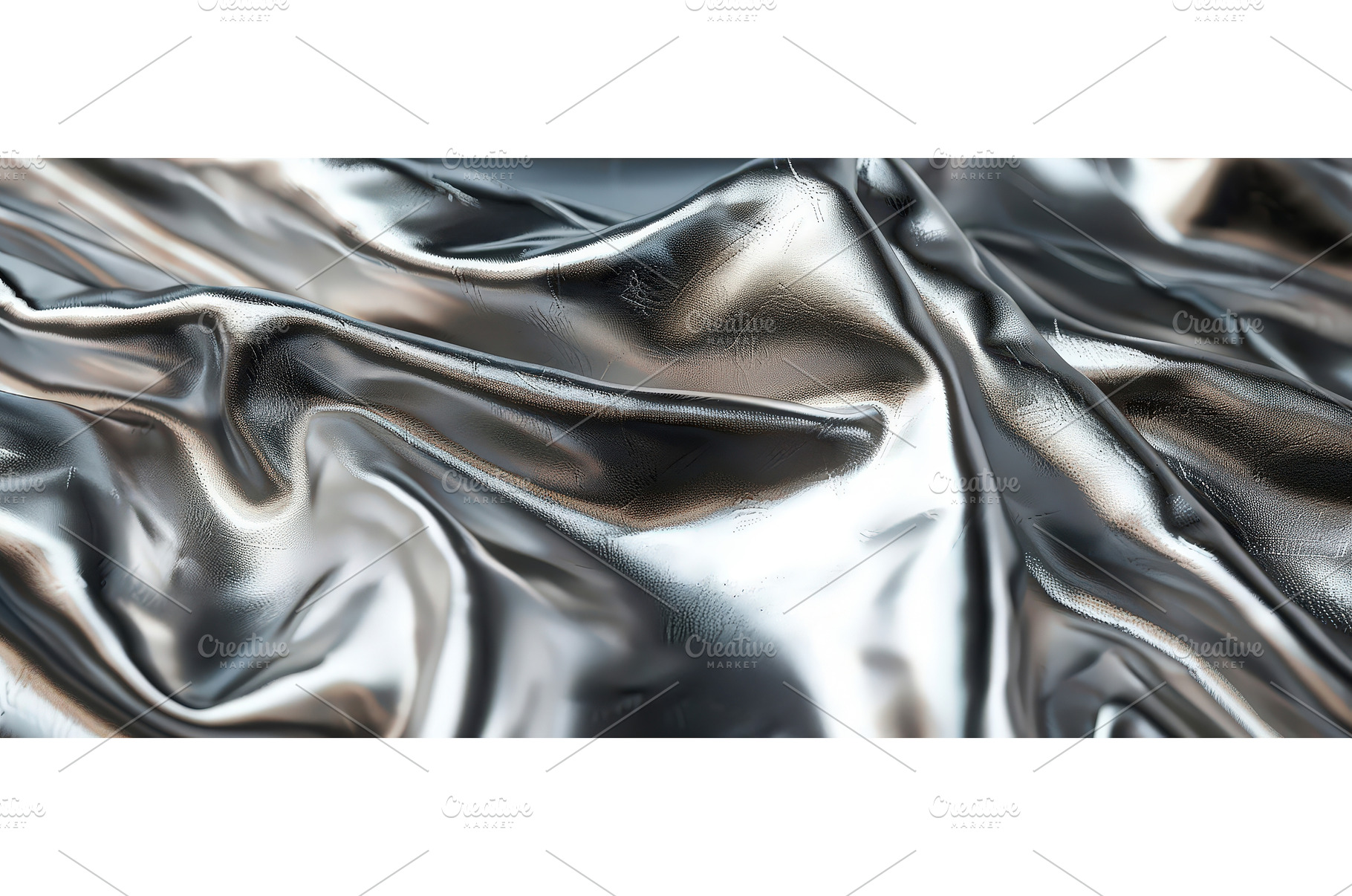 Crinkled Metallic Silver Fabric, an Abstract Photo by piter.goskov