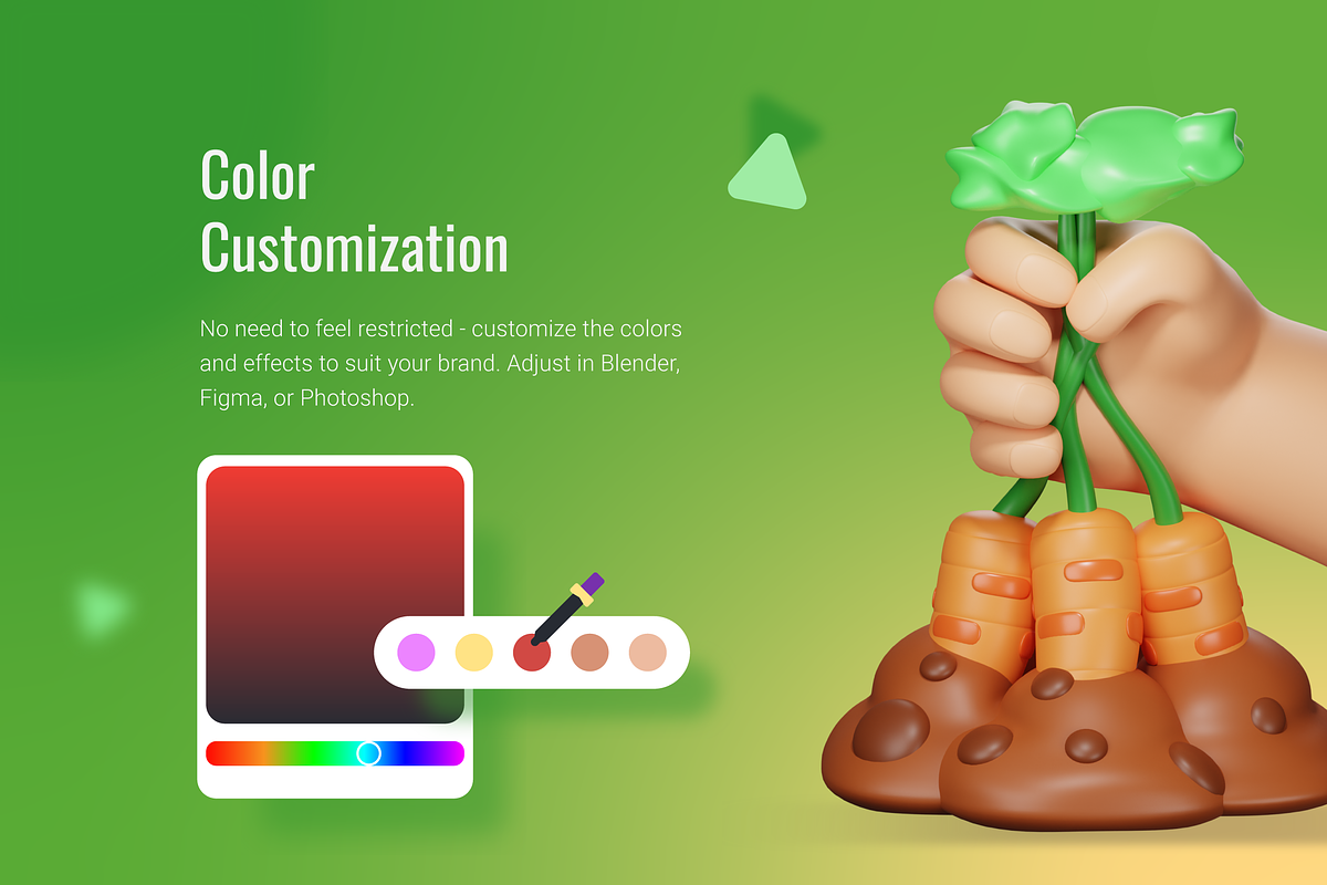 3D Farming Icons, a Plants & Tree 3D Model by Flat Icons (Photo 3 of 6)