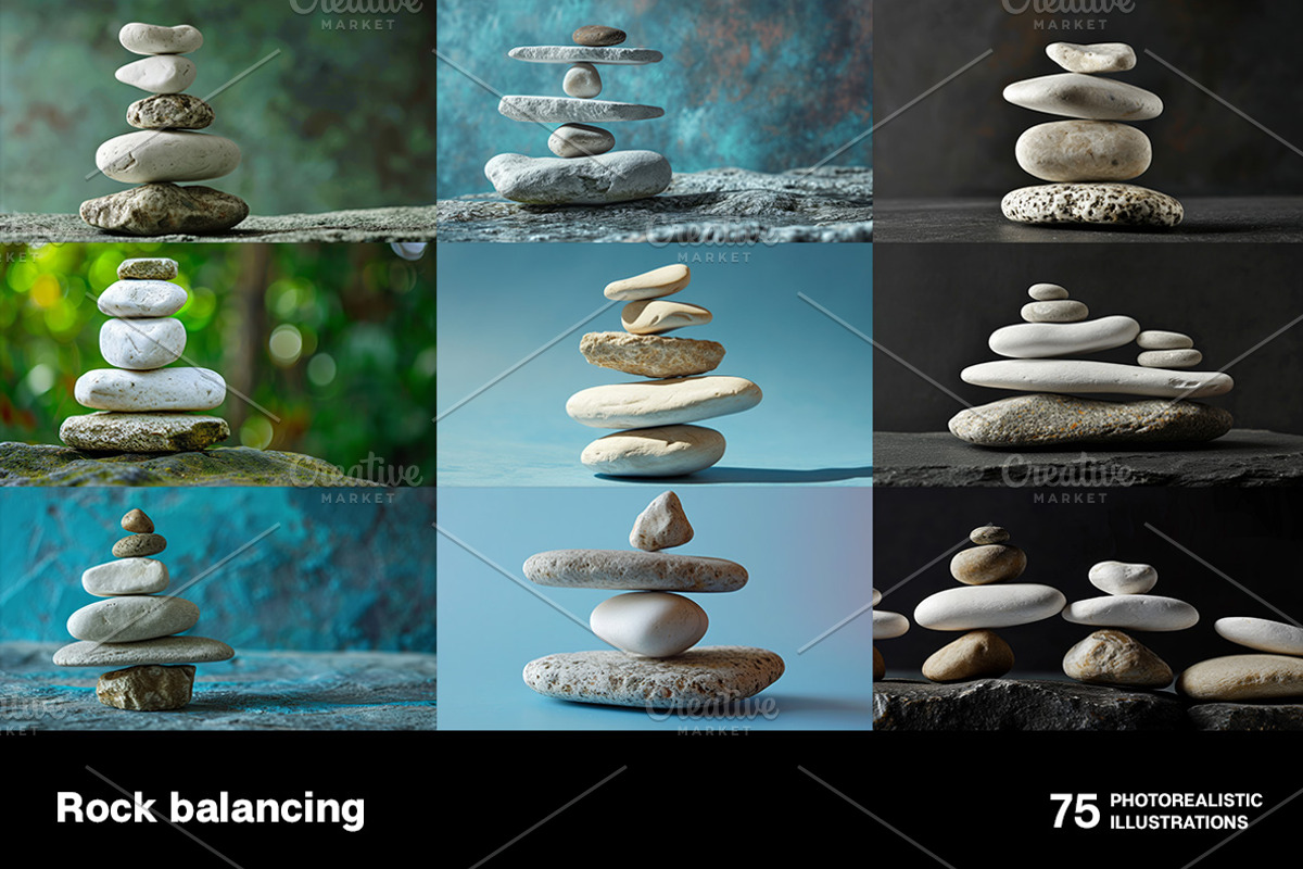 Rock balancing. 75 images, a Nature Photo by Handmadefont (Photo 12 of 14)