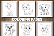 Cute Baby Animals Coloring Pages, an Animal Illustration by Design Station (Thumbnail 4 of 5)