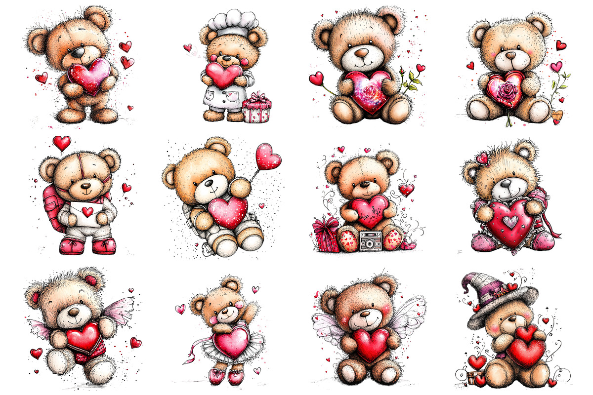 Valentine's Teddy Bear, an Illustration by Design Market (Photo 3 of 5)
