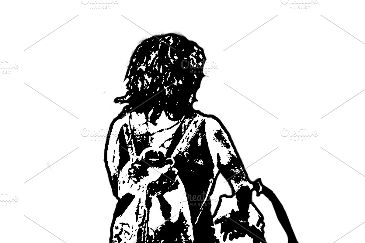 Isolated grpahic of a woman walking with baby stroller, a Person Illustration by DanFLCreativo