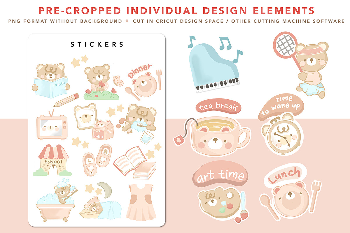 Teddy Bear timetable for kids, a Design Template by hanacrochetdesign (Photo 9 of 9)