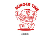 Set Line Art Vector Mascot Burger, an Illustration by kalehstudio (Thumbnail 2 of 5)