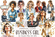 Watercolor Business Girl Clipart, an Illustration by OK Design (Thumbnail 1 of 5)