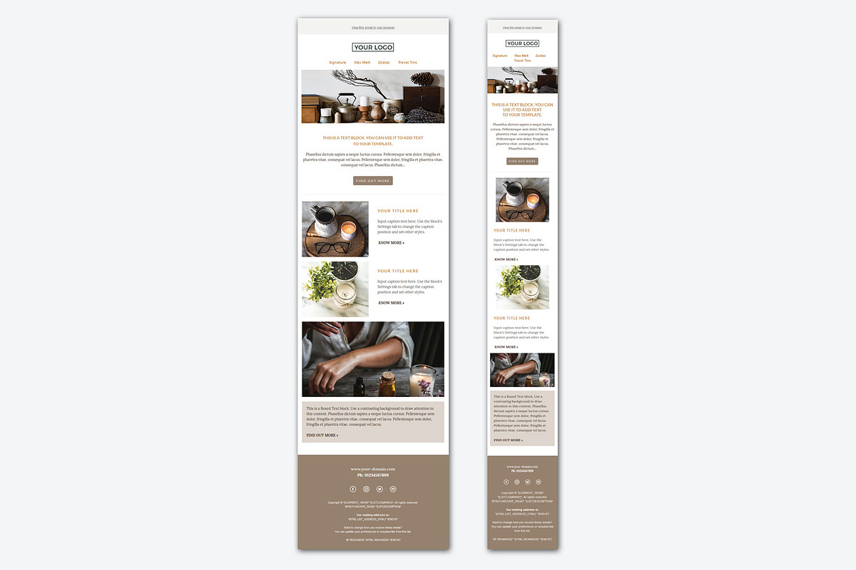 4 Mailchimp email templates, an Email Template by Kala and Hansuja Studio (Photo 3 of 6)