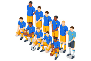 Isometric football team lineup with, a Sport Illustration by Golden Sikorka