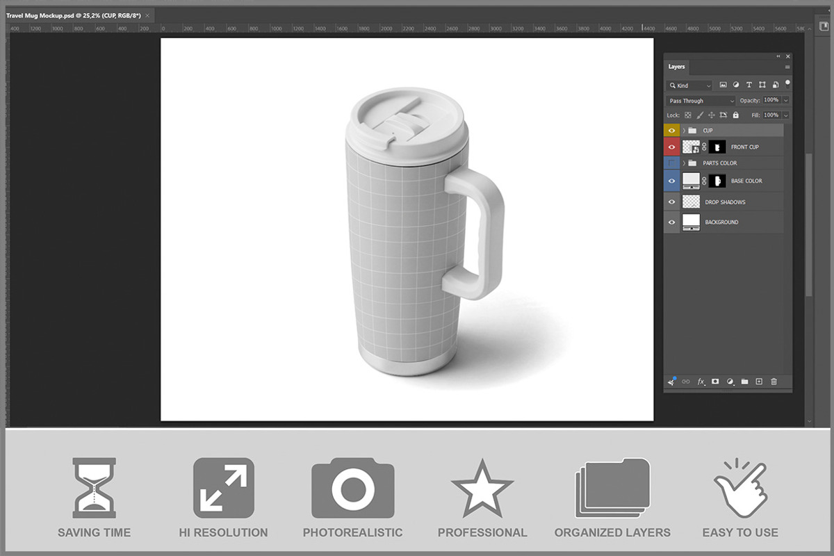 Travel Mug Mockup PSD, a Cups & Container Mockup by Bruno's Shop (Photo 2 of 3)