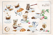 Coffee. Watercolor clip art., a Food Illustration by Farida Bik (Thumbnail 4 of 12)