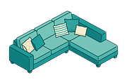 L-shaped sectional sofa illustration, an Object Illustration by Nurlan's shop (Thumbnail 3 of 3)
