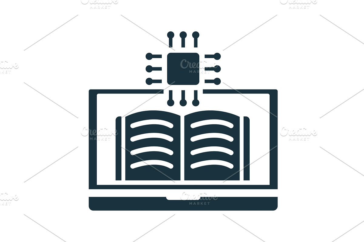 Digital book with microchip, online, an Education Illustration by Aimagenarium@gmail.com