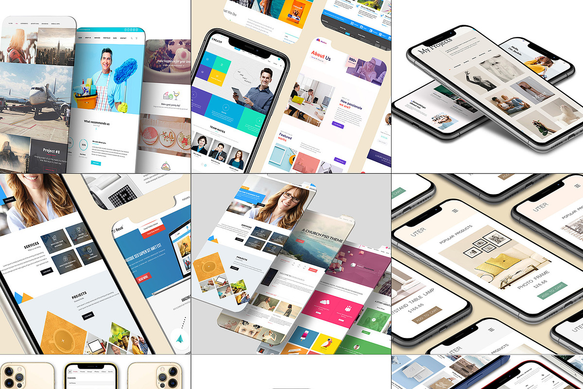 ALL 3D iPHONE MOCK-UP BUNDLE VOL-1, an iPhone Mockup by Graphicsworld125 (Photo 1 of 62)