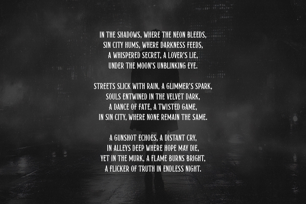 Shadow Noir Typeface, a Serif Font by HipFonts (Photo 4 of 8)