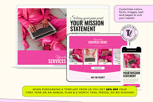 Pink Faceless Website Template