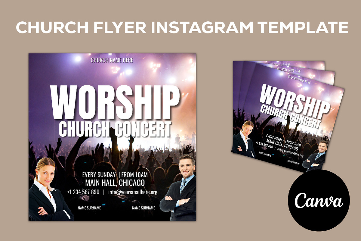 Church Flyer Canva Template, a Social Media Template by Sipi_Graphics (Photo 1 of 3)