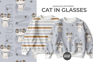 Printable pattern with cat
