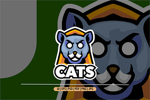 Cat mascot emblem logo sport, a Branding & Logo Template by Bayuktx