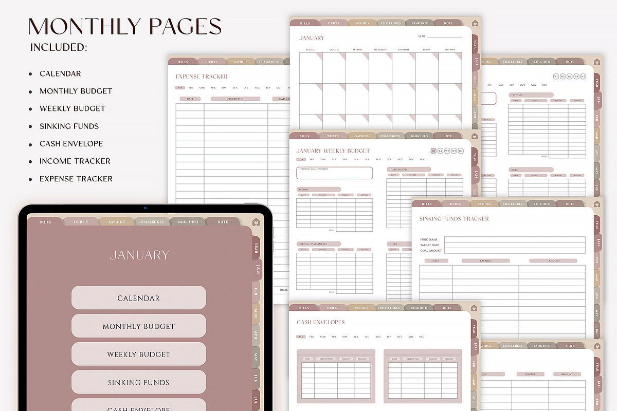 Digital Budget Planner iPad, a Presentation Template by SofiaDesign16 (Photo 3 of 8)