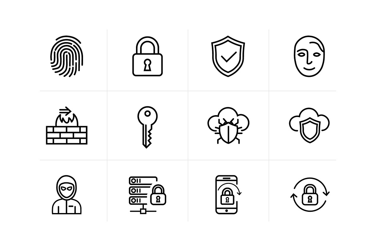 Digital Security and Privacy Icon, an Outline Icon by VectStock (Photo 1 of 2)