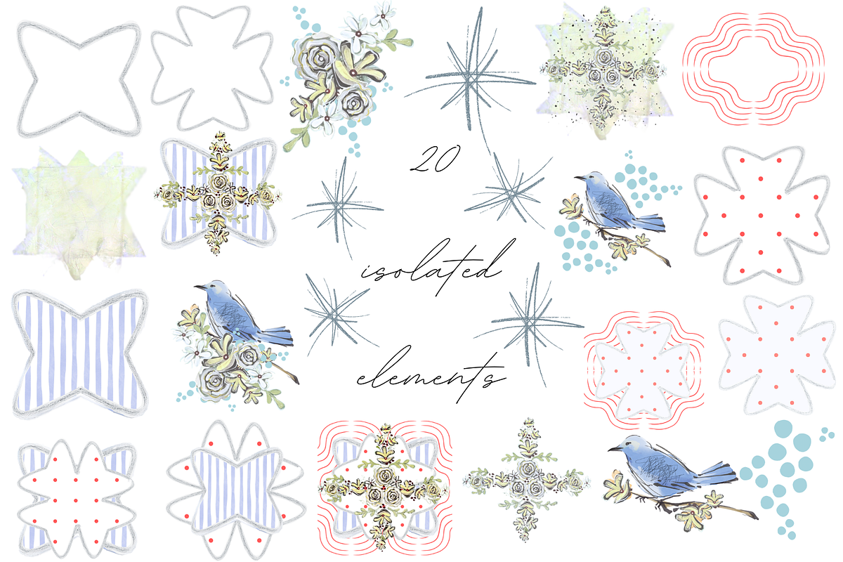 Floral winter bird illust.(handpaint, a Seasonal Illustration by Grandma's Lore (Photo 10 of 12)