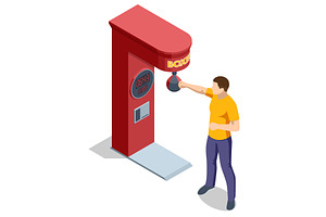 Boxing punching machine. Isometric, a Sport Illustration by Golden Sikorka