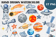 Watercolor Space Clipart PNG Boy, a Technology Illustration by PatternPalette (Thumbnail 5 of 5)