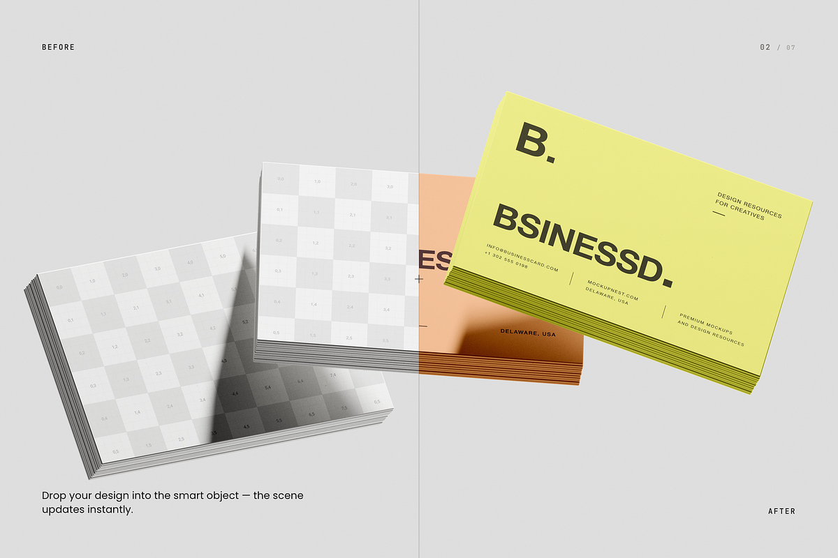 85x55 Business Card Mockup, an Advertising Mockup by Toasin Studio (Photo 2 of 7)