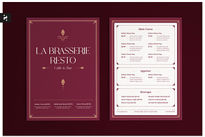 Elegant Minimal Restaurant Menu