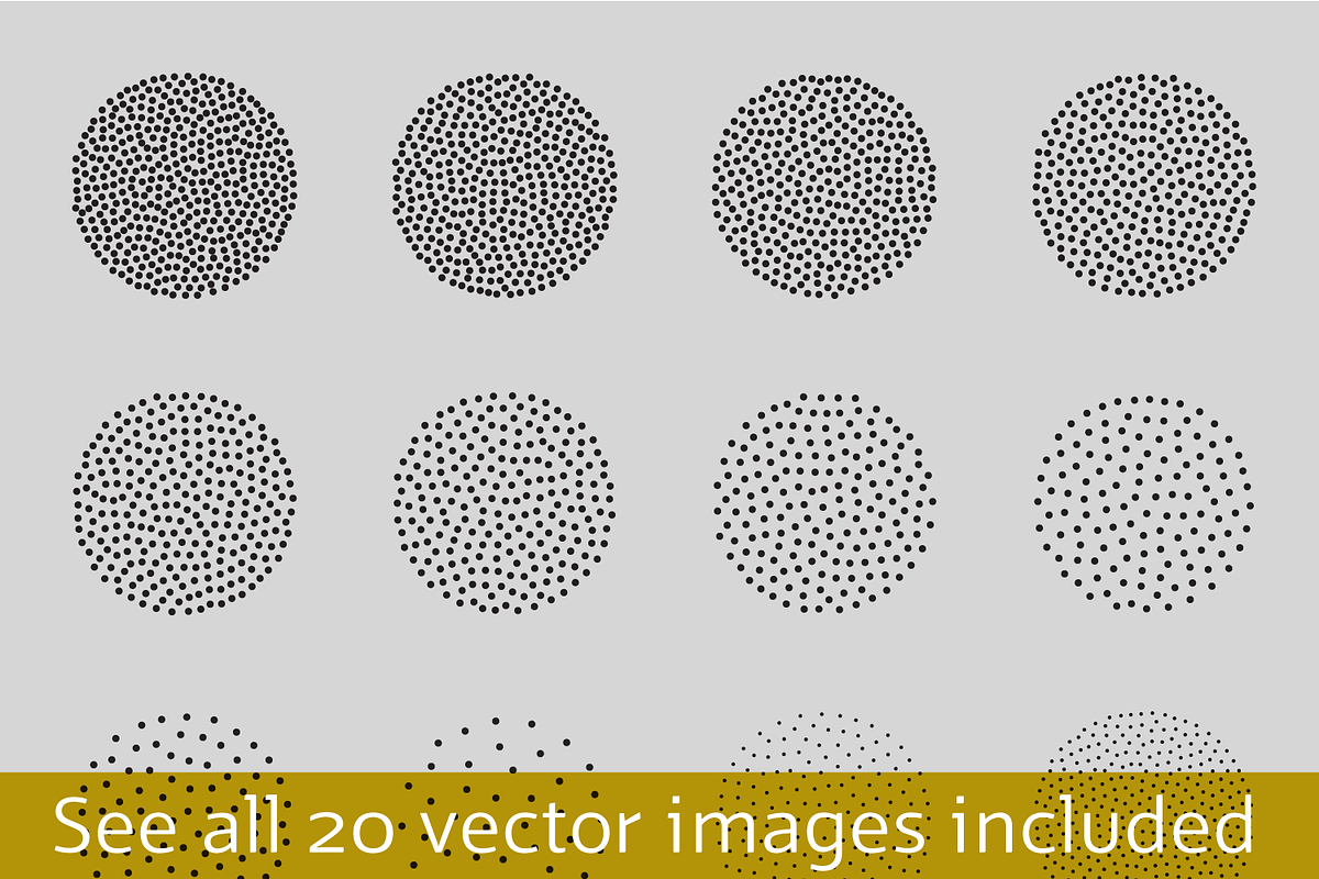 Circle Tones Vol. 17 | 20 Vectors, a Texture Graphic by invisiblelayer (Photo 2 of 5)